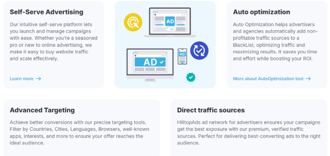 HilltopAds Key Features